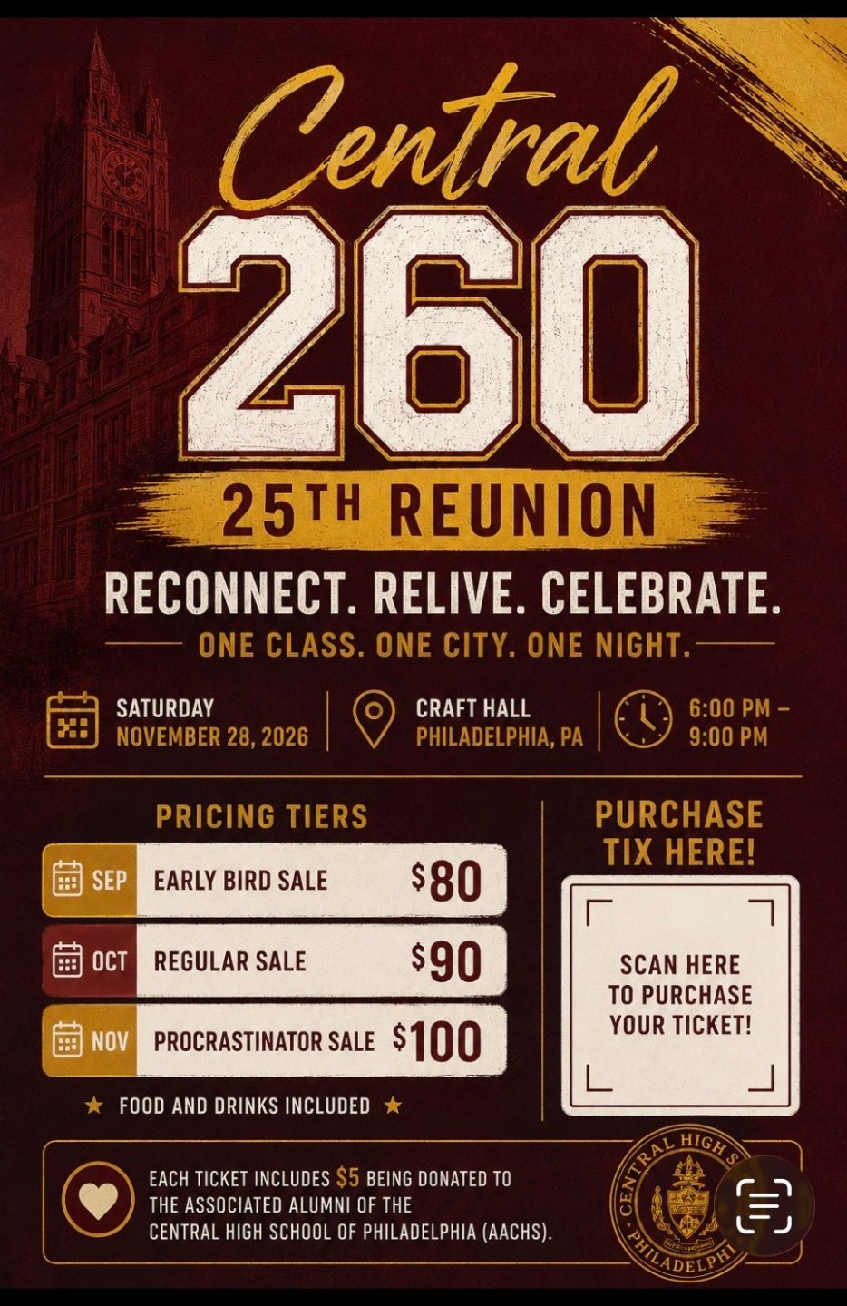 260 25th Reunion Graphic with Text Details 